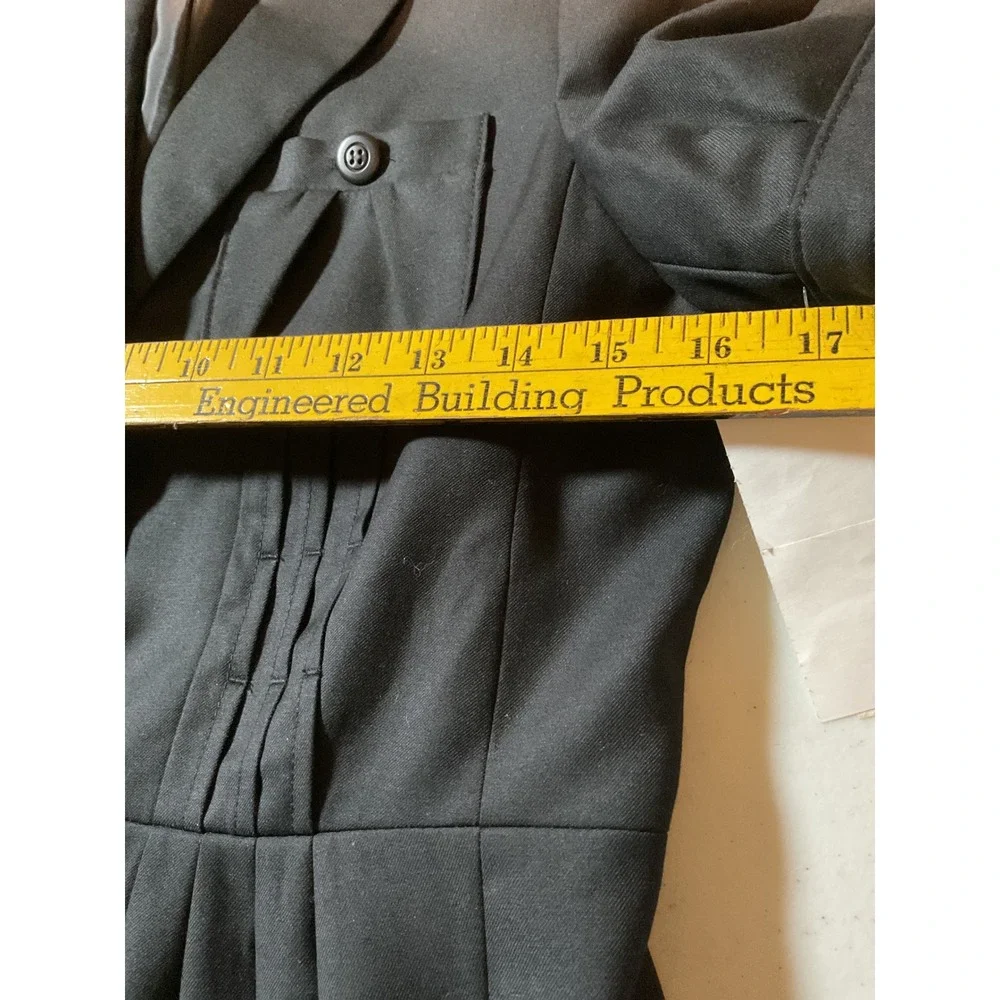 Nine West Suit Womens 6P Black Short Sleeve Peplum Blazer‎ Jacket Pleated 50037